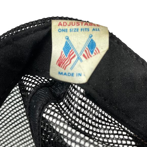 RARE HTF Vintage 70s NRA Trucker Hat Adjustable Snapback Black Embroidered - Picture 7 of 8
